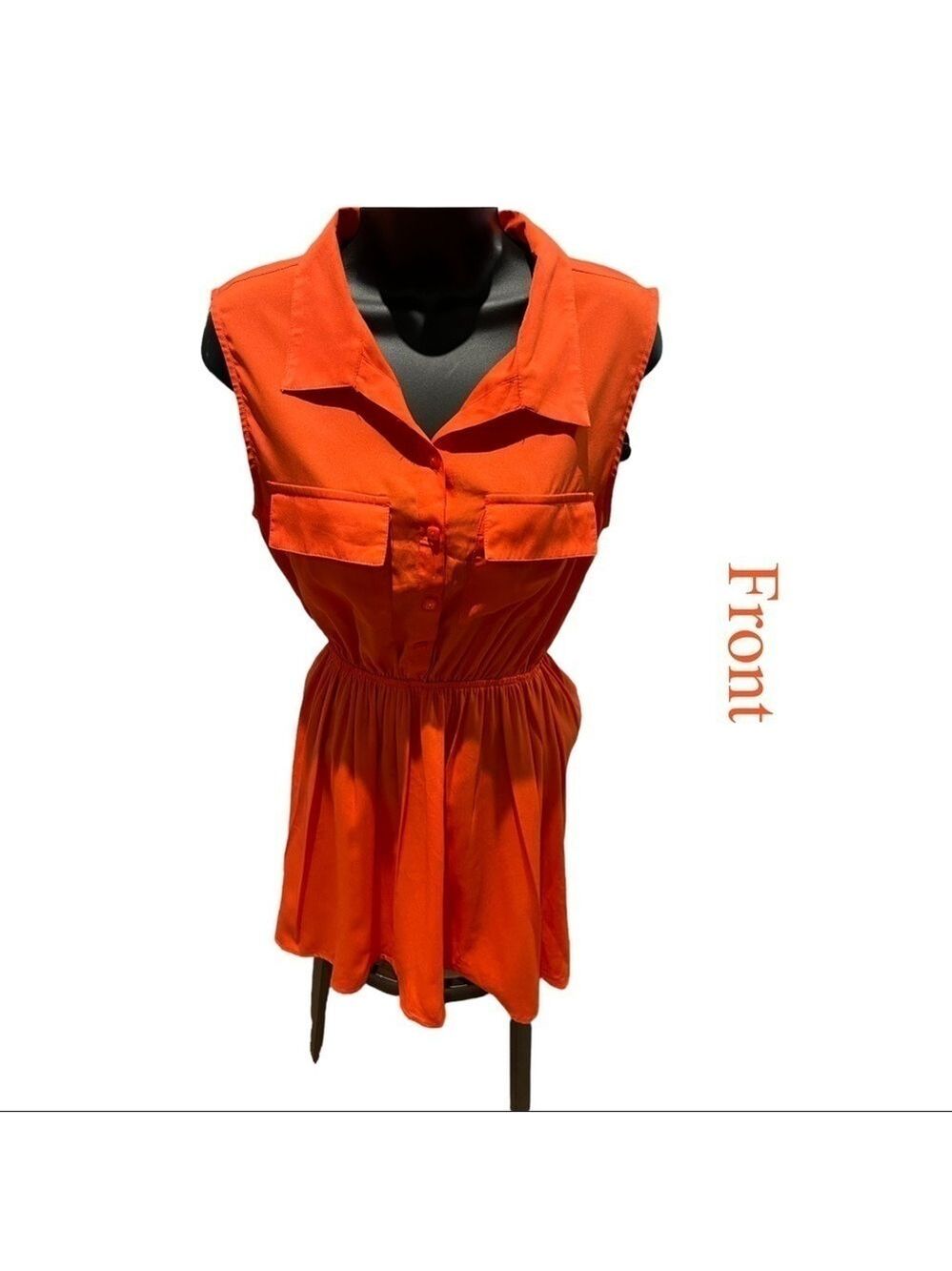 Beautiful Orange Sleeveless High/Low Dress. Size Medium